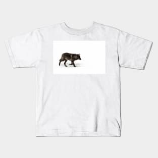 Black Wolf in winter Kids T-Shirt